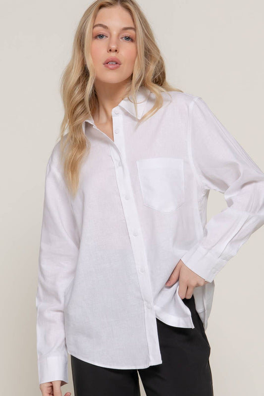 Linen Blend Long Sleeve