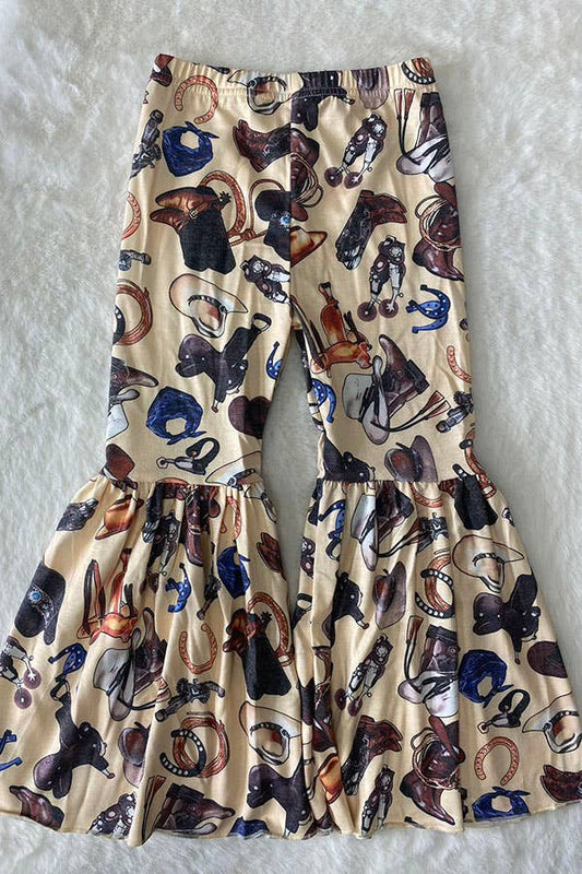 Western Print Flare Pants
