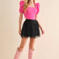 Elastic Waist Tulle Mesh Mini Skirt