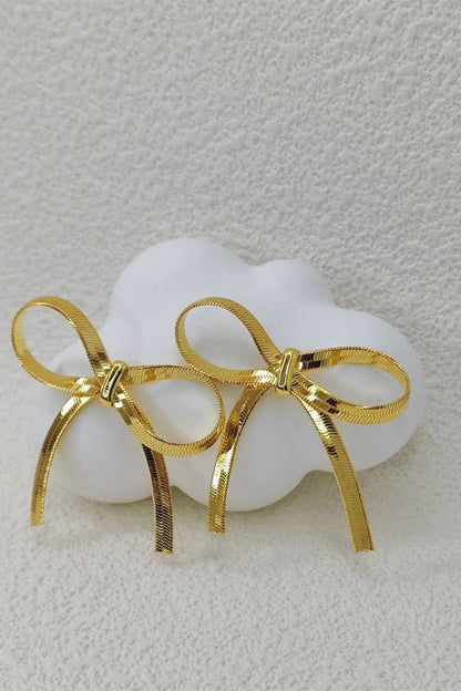 Stud 18K Plated Bow Earrings (Two Colors)