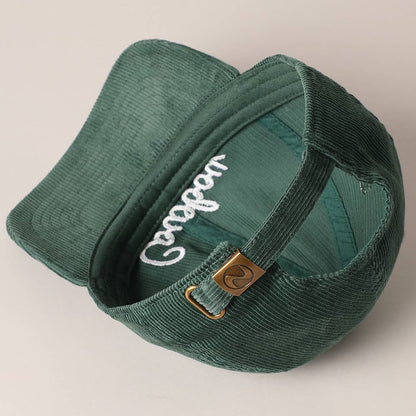 Cowboy Letter Embroidery Corduroy Cap: SAND / ONE SIZE