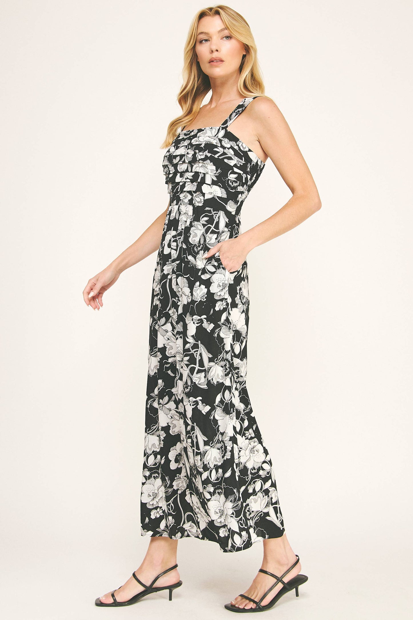 SERENITY WAVES PLEATED MAXI DRESS