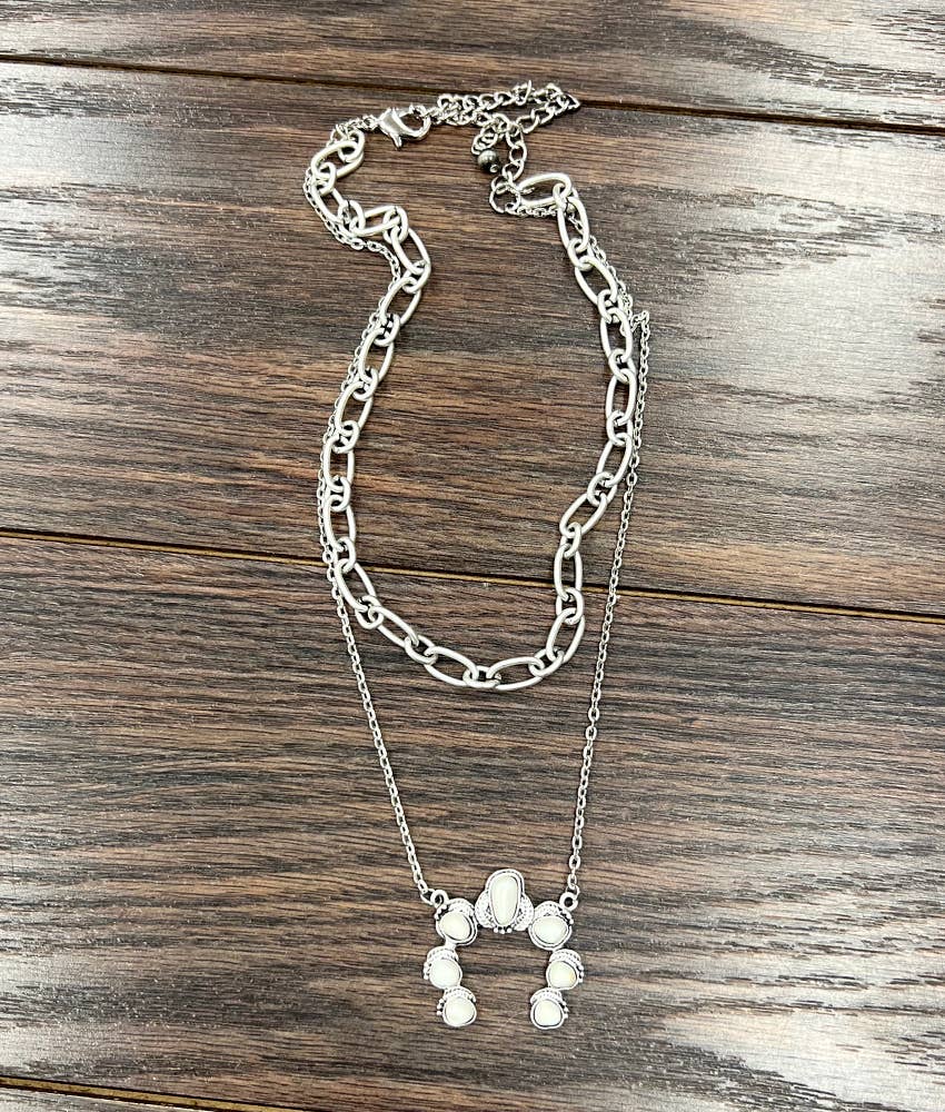 735303, Squash White Turquoise Necklace