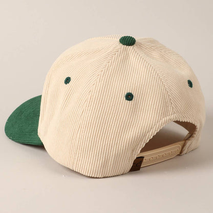 Put it on my husband's tab Two-Tone Corduroy Cap: Beige / ONE SIZE