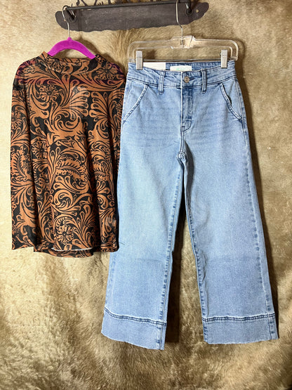 Delilah Wide Leg Girls Jeans