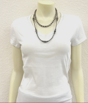 Handmade 2-strand Navajo Oval Bead Necklace