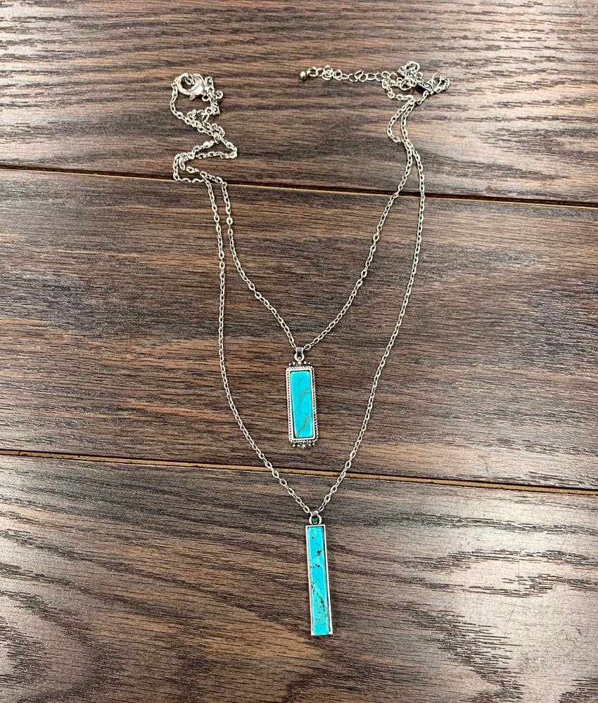 Double Bar Turquoise Necklace
