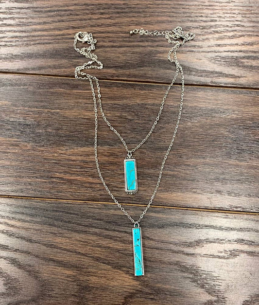 Double Bar Turquoise Necklace
