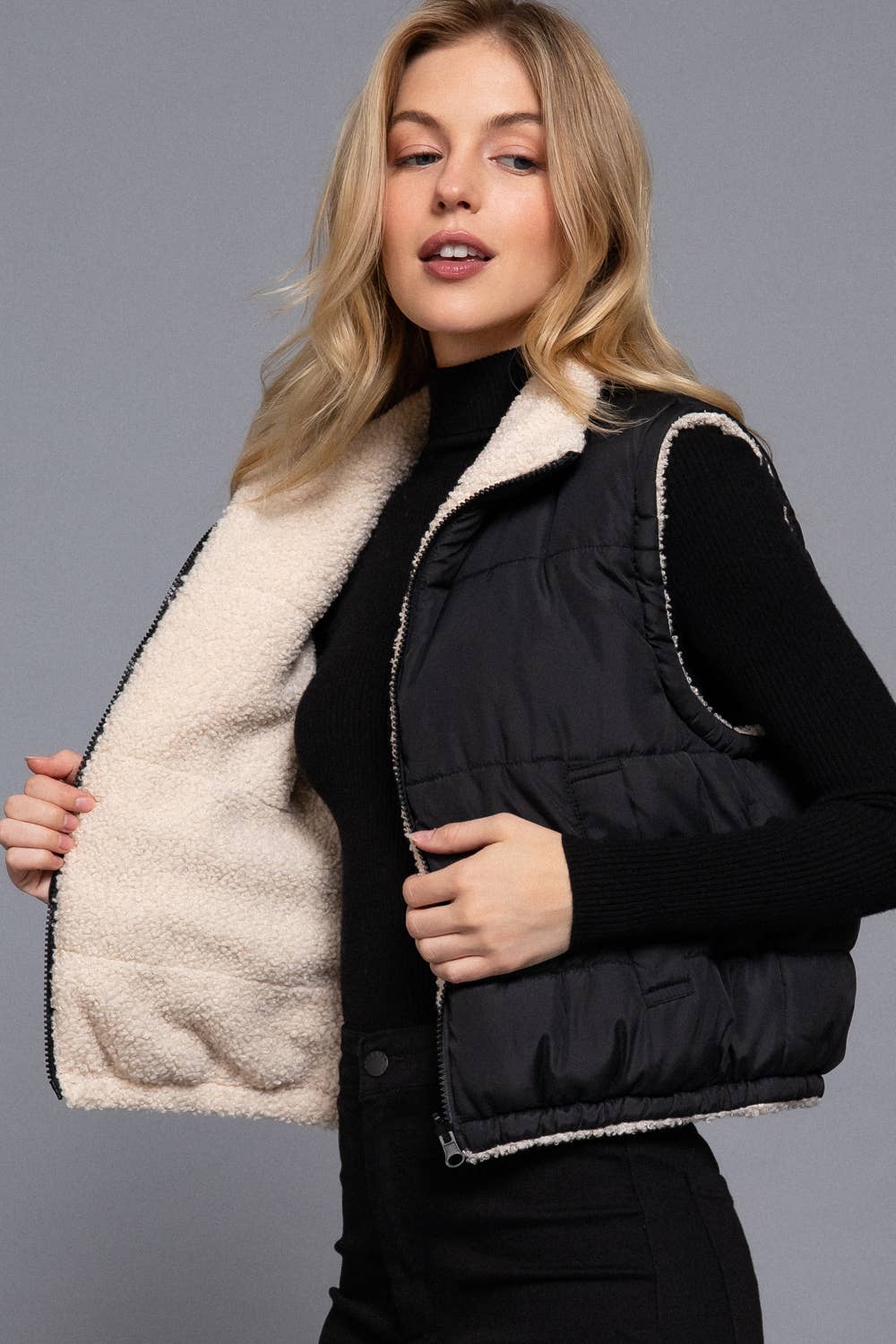Reversible Fur Padding Vest