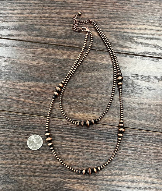 736536, Handmade 22" Copper Navajo Bead Necklace