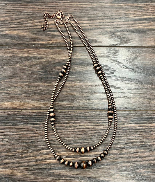 736657, Handmade Copper Navajo Bead Necklace