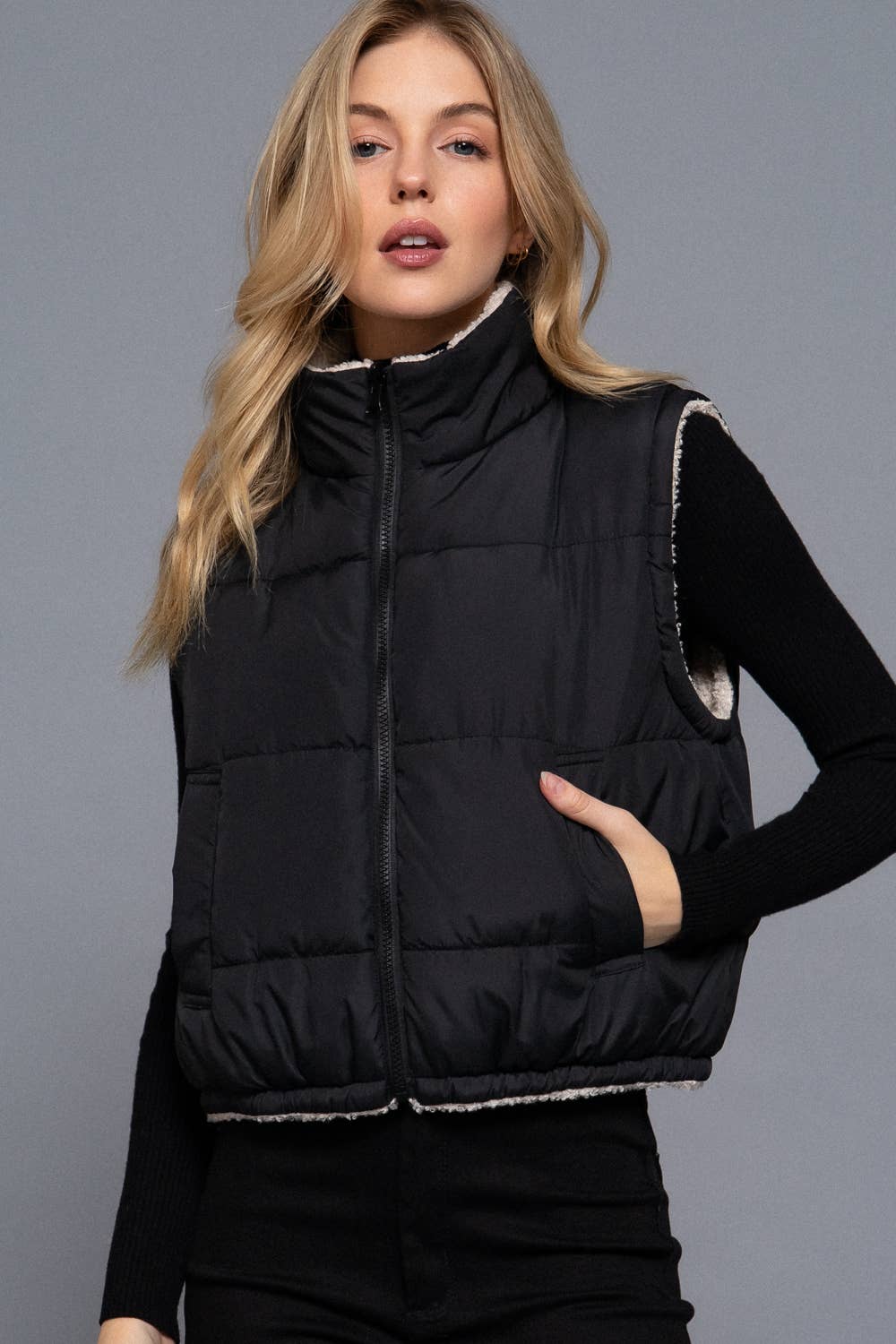 Reversible Fur Padding Vest