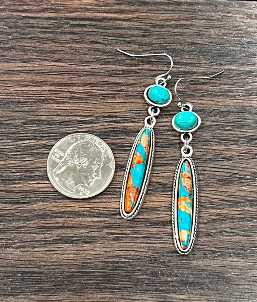Gemstone Turquoise Earrings
