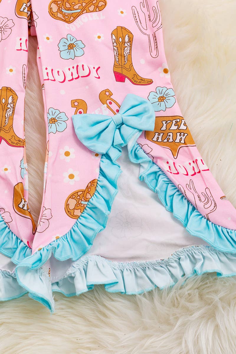 HOWDY COWGIRL ROMPER WITH BOW DETAIL