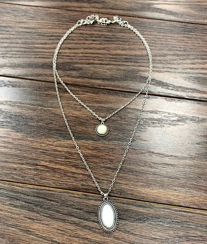 2-strand White Turquoise Necklace