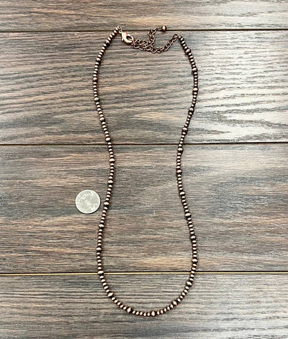 739107, Handmade Copper Navajo Bead Necklace