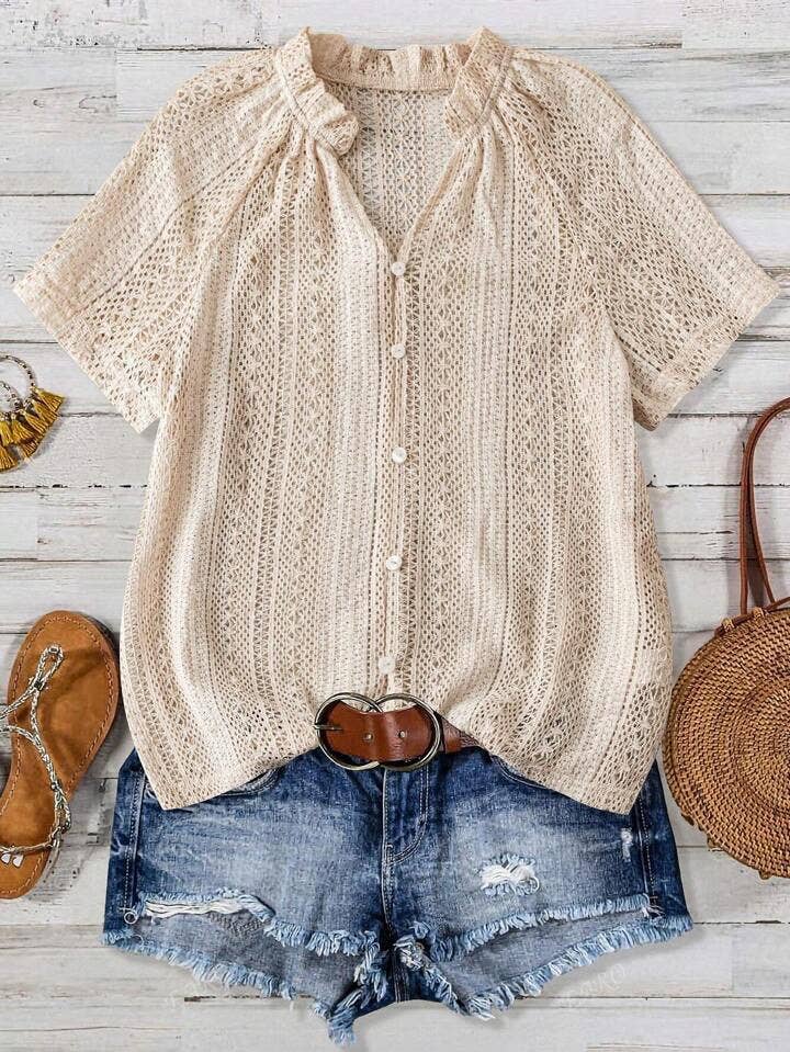 Summer Hollow Out Knit Top