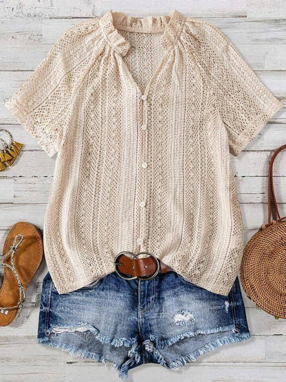Summer Hollow Out Knit Top