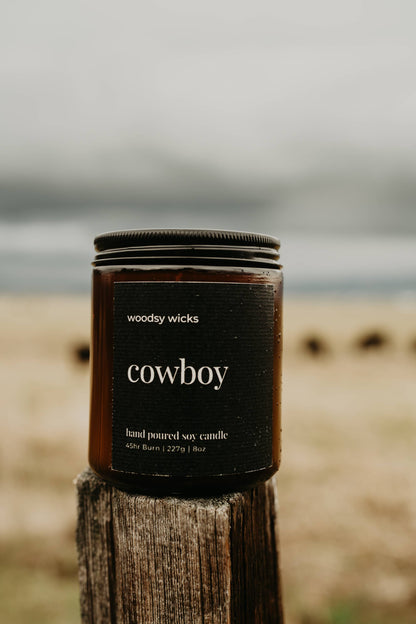 Cowboy Scented Cotton Wick Candle