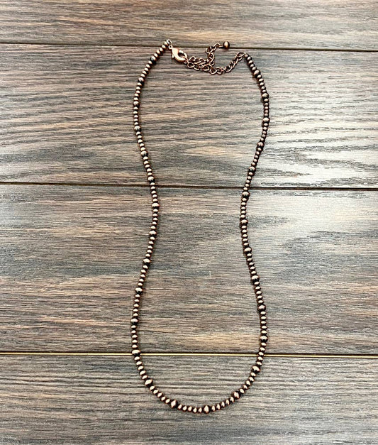 739107, Handmade Copper Navajo Bead Necklace