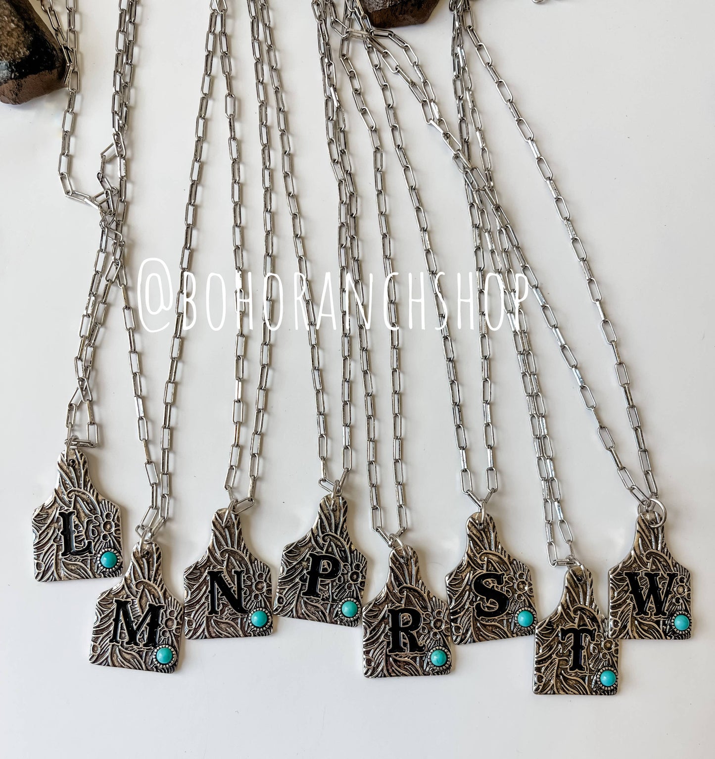 Initial Ear Tag Necklace