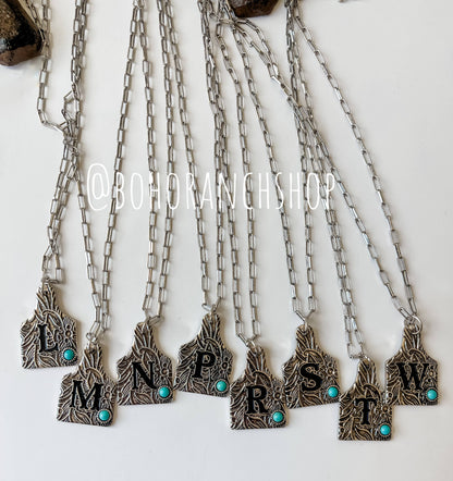 Initial Ear Tag Necklace