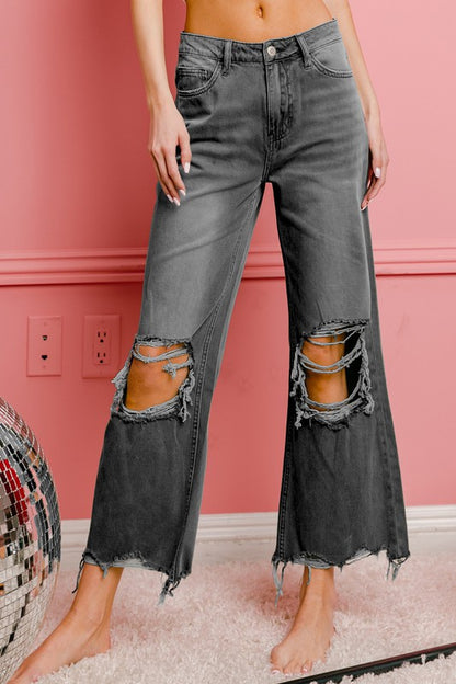 Distressed Wide Leg Vintage Pants (2 Colors)