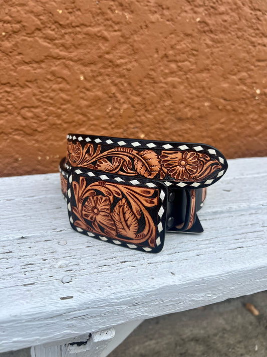 Tooled Leather Belt