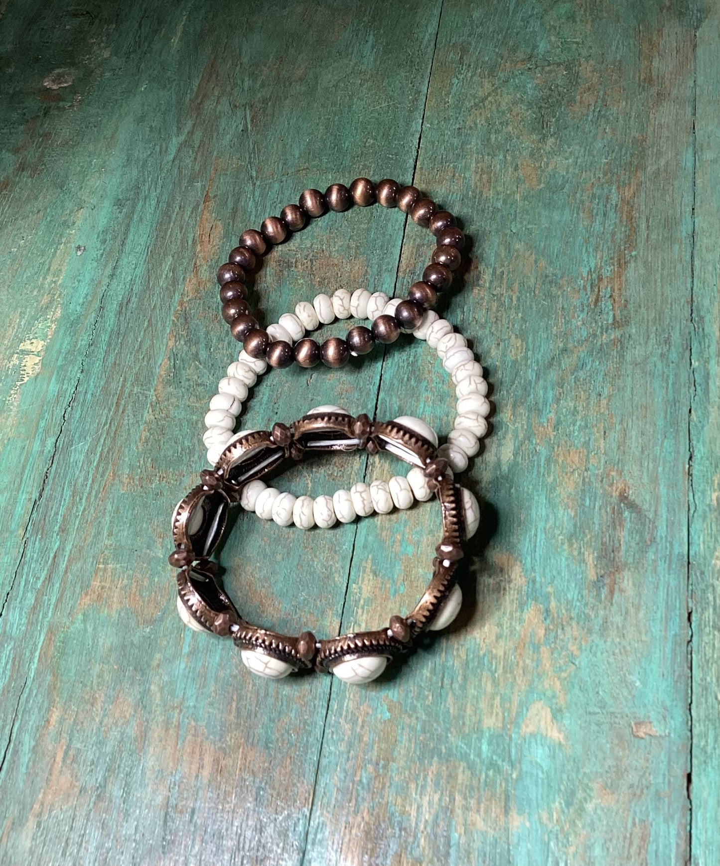 Sqaush Blossom Stacked Bracelets
