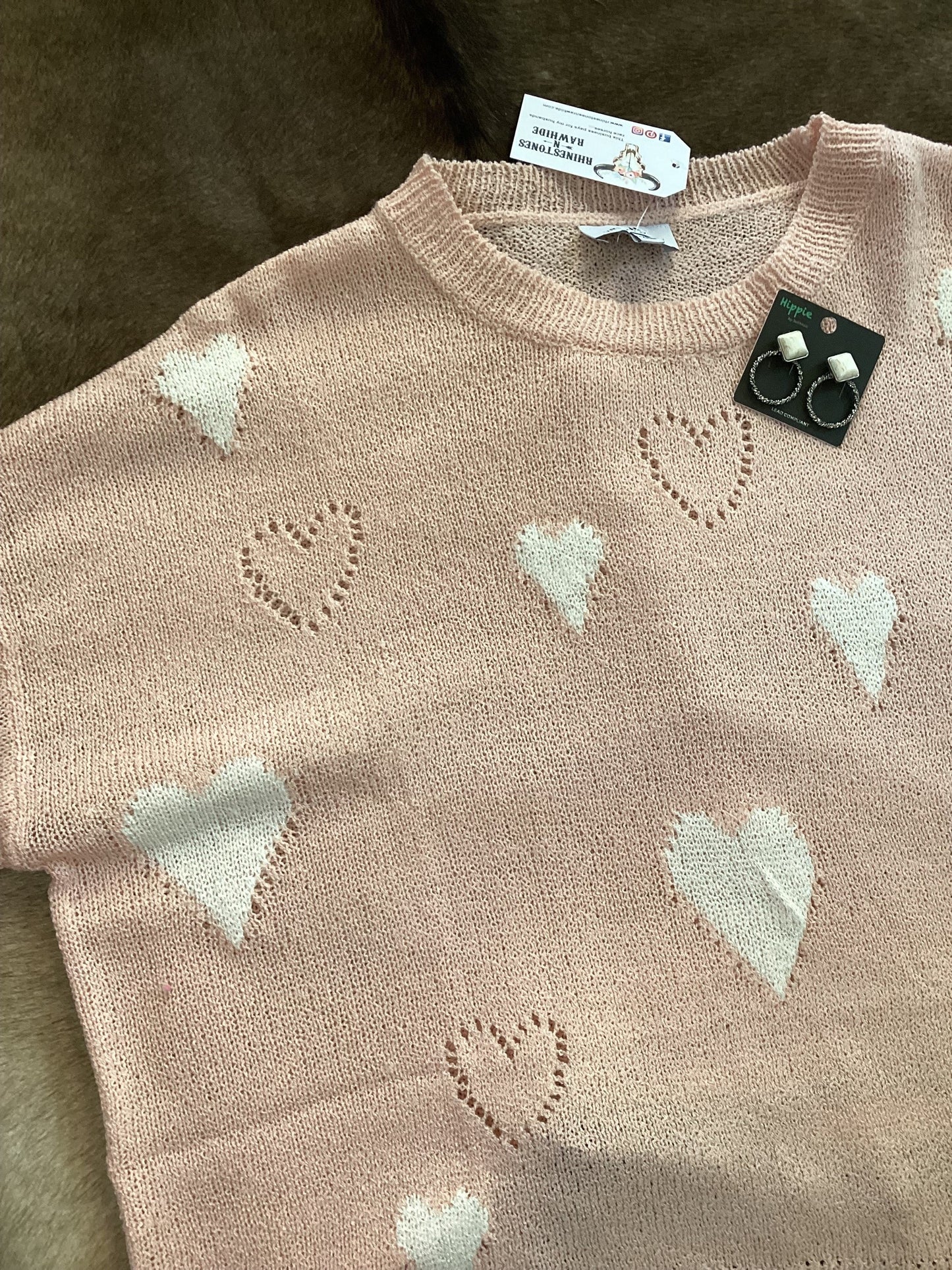 Heart Rib Knit Sweater