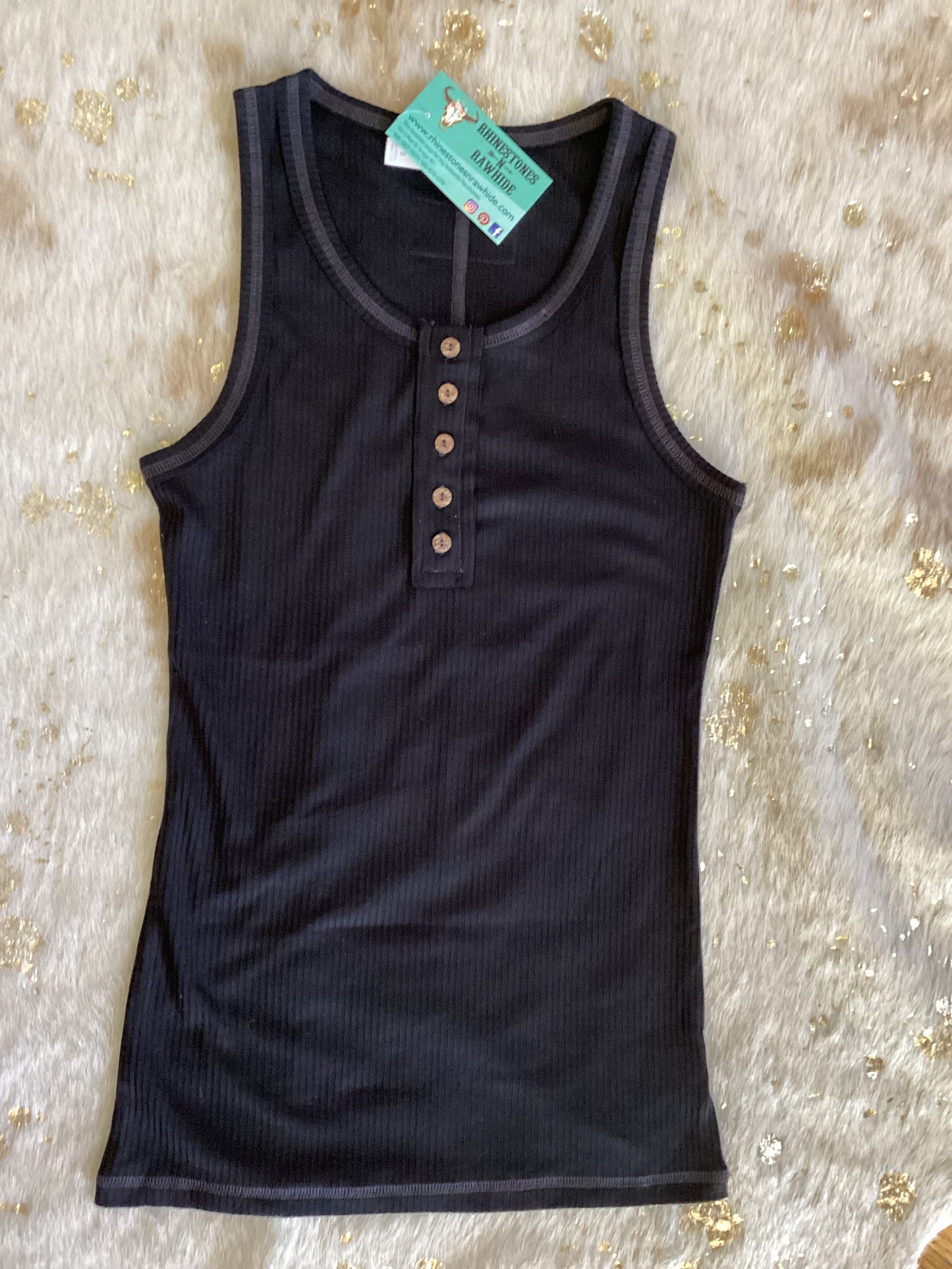 Ribbed Button up Tank