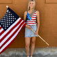American Flag Sequin Top