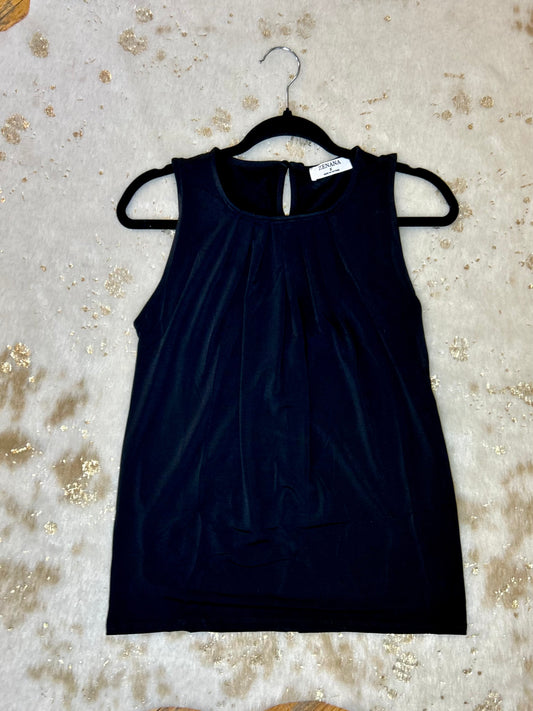 Round Neck Tank W/ Back Pearl Button