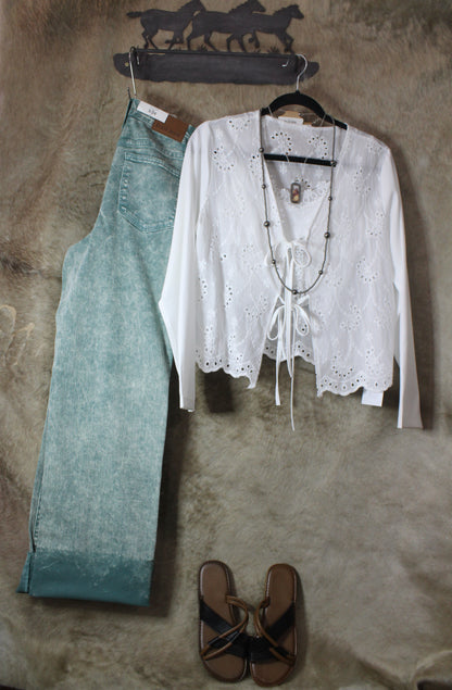 Light Teal Dad Jean