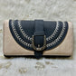 Suede Horseshoe Buckle Wristlet