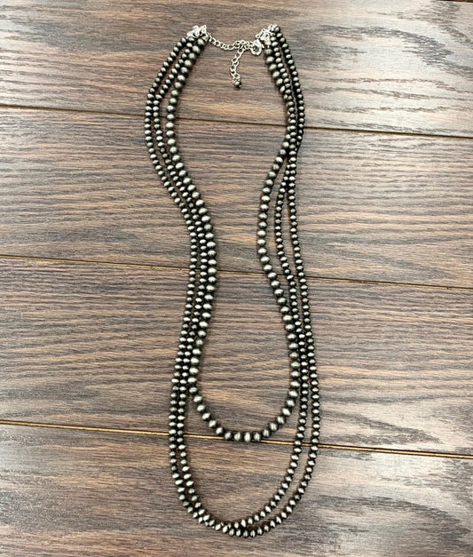 3 Standed Large Navajo Pearl Necklace