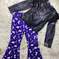 Navy Blue Cowgirl Printed Denim Jeans