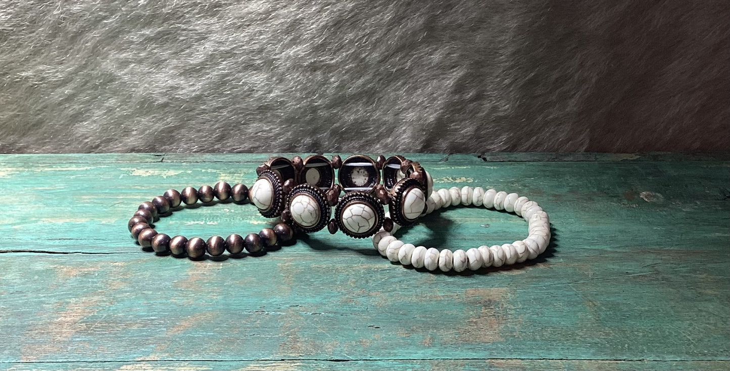 Sqaush Blossom Stacked Bracelets