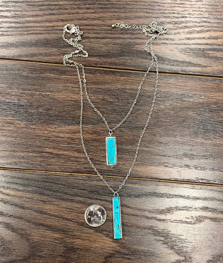 Double Bar Turquoise Necklace