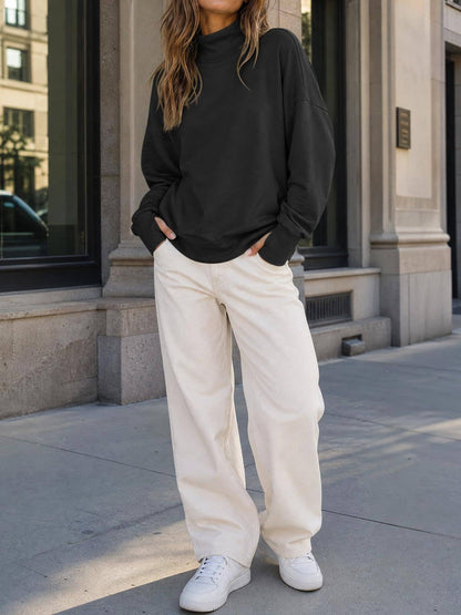 Mock Neck Oversized Sweatshirt
