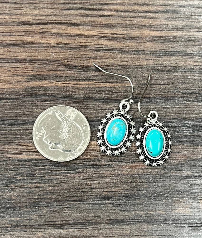 Oval Turquoise Earrings