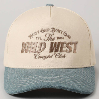 Messy Hair Wild West Cowgirl Club Denim Hat