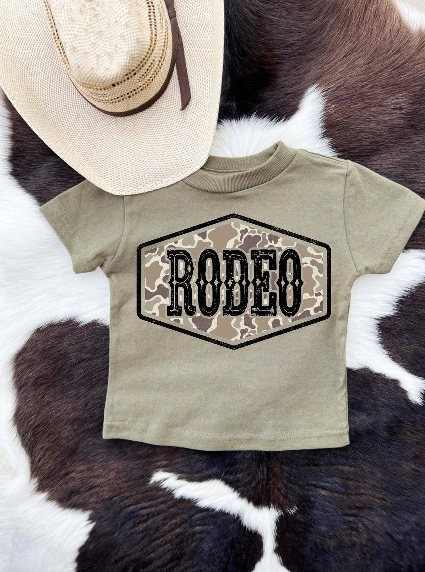 Kids Rodeo In Camo Kids Tee