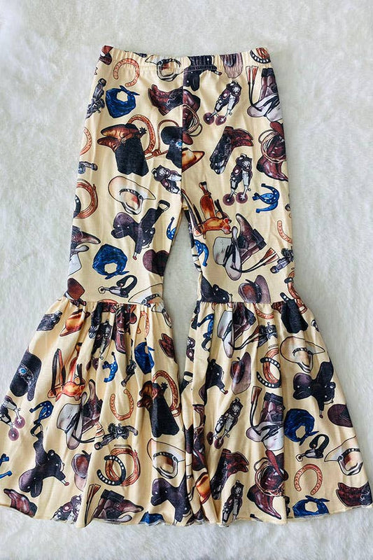 Western Print Flare Pants