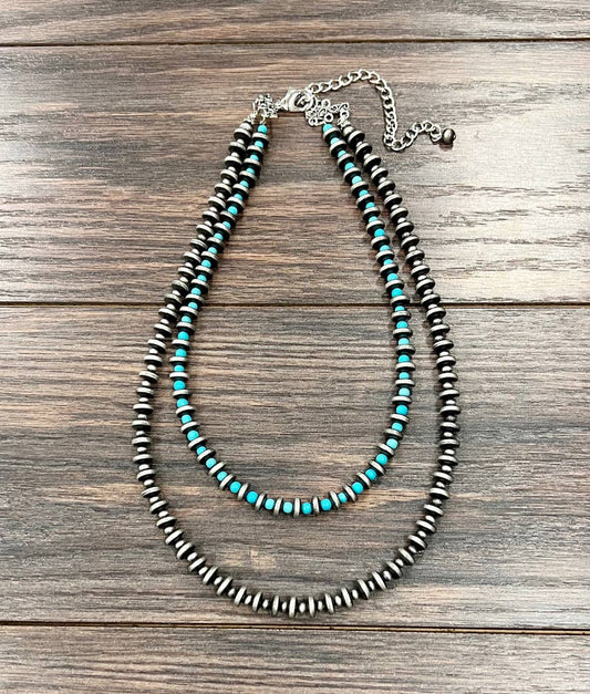 739511, Handmade 20" Rondelel Navajo Bead Necklace