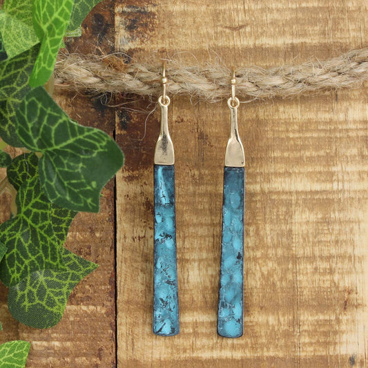 Gold Patina Bar Earring