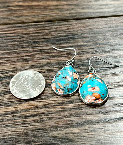 723852, Drop Bezel Set Gemstone Earrings