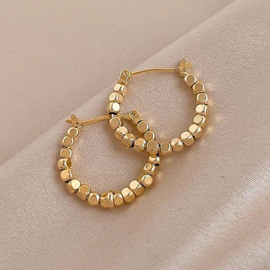 Simple Square Beaded Hoops