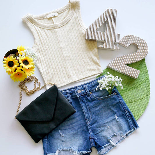 Ribbed Crop Tank Top