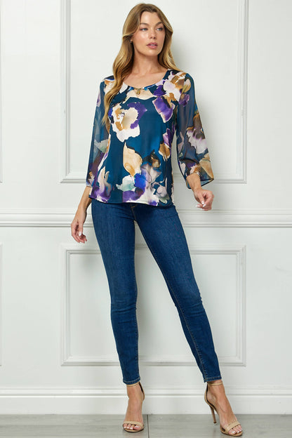VINTAGE KEYHOLE NECKLINE BLOUSE